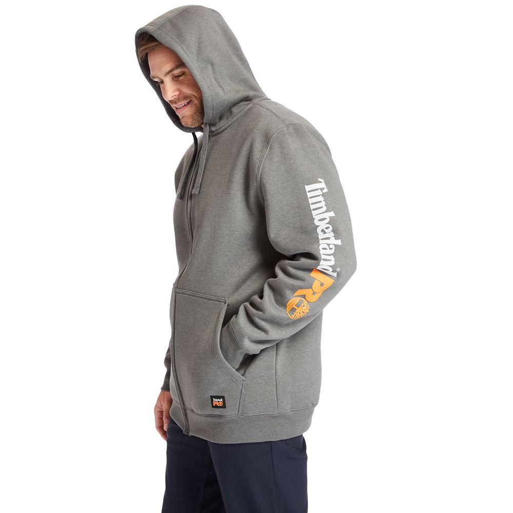 Timberland Φουτερ Ανδρικα Γκρι - Pro® Big & Tall Hood Honcho Full-Zip Hoodie - Greece 4590871-CX